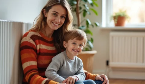 Familia utilizando el comparador de tarifas de luz de Factorenergia para elegir entre tarifa fija, variable o precio único en 2025.