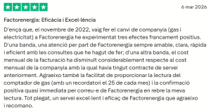 Reseña opinión real de una clienta de Factorenergia