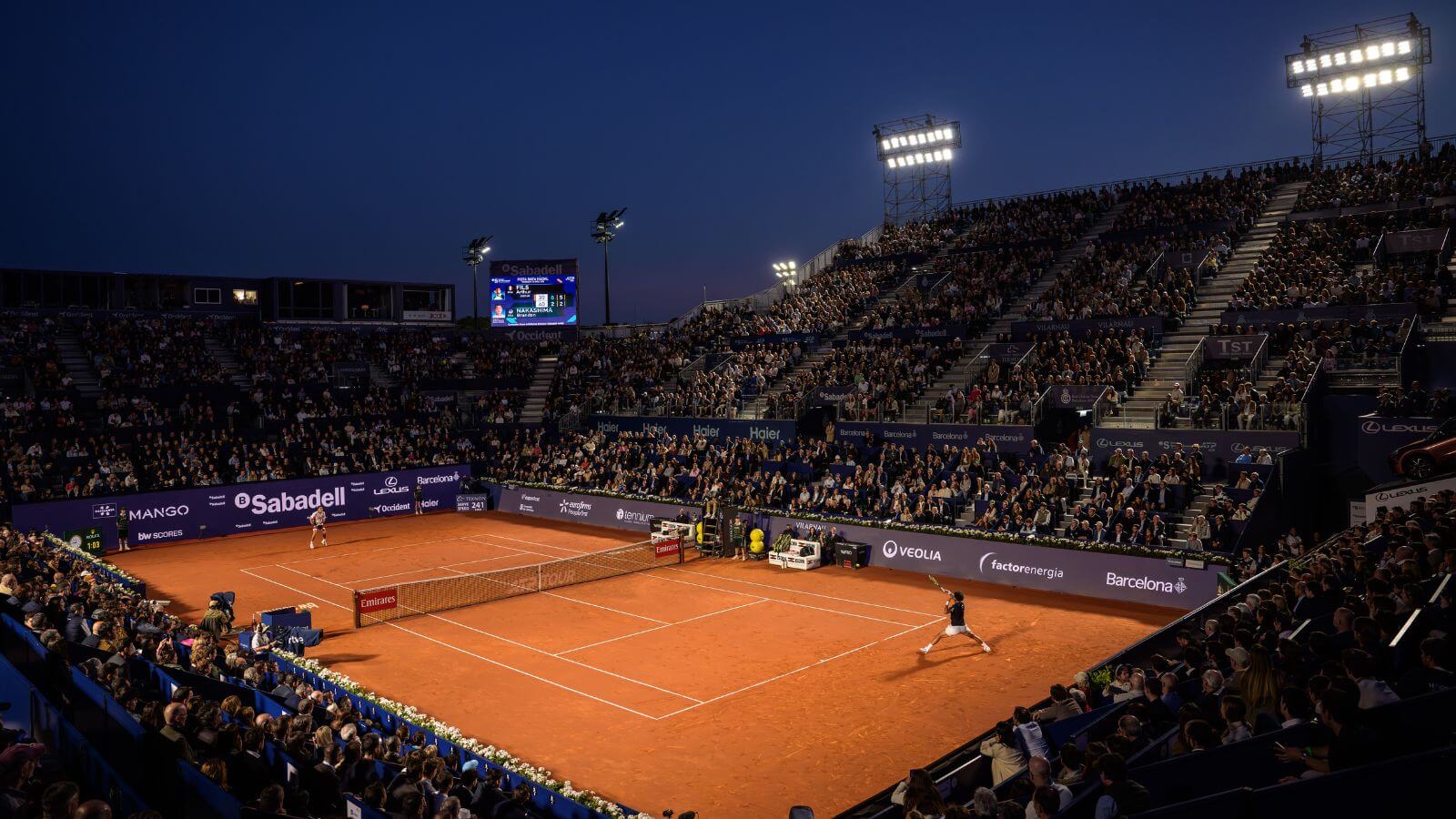 Patrocini de Factorenergia al Barcelona Open Banc Sabadell 2026 en el Real Club de Tennis Barcelona, amb presència de marca durant el torneig